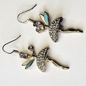 Kids Angel Mini Light Earrings Crystal Angel with Wings Earrings